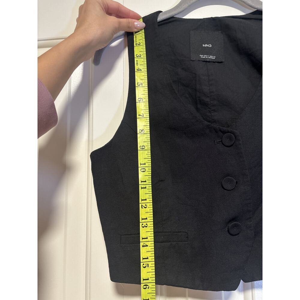 MNG Black Button Front Women's Vest S - Picture 5 of 7